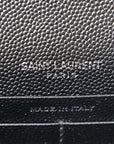 Grain De Poudre Matelasse Chevron Monogram Envelope Chain Wallet Black