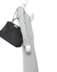 Cuoio Romano Selleria Bi-Color Large Peekaboo Iconic Satchel Black Mou