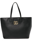 DOLCE GABBANA Calfskin Medium Fefe Tote Black