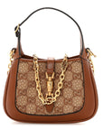 New Canvas Charisma Calfskin Crystal GG Monogram Mini Jackie 1961 Hobo Camel Ebony