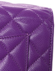 Caviar Quilted Wallet On Chain WOC Purple