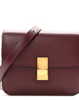 Liege Calfskin Teen Classic Box Flap Bag Burgundy