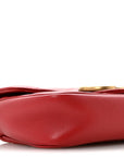 Calfskin Matelasse Super Mini GG Marmont Shoulder Bag Hibiscus Red