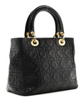 Lambskin Cannage Medium Lady D1OR Black
