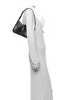 Calfskin Crocodile Embossed Le 5 A 7 Hobo Black