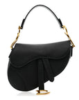 Grained Calfskin Mini Saddle Bag Black