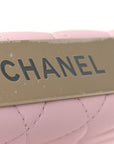 Lambskin Quilted Trendy Chain CC Wallet On Chain WOC Light Pink