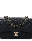Lambskin Quilted Mini Rectangular Flap Black