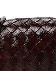 Polished Nappa Intrecciato Knot Mini Loop Camera Bag Madder Brown