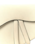 Grained Calfskin Saddle Bag White