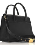 Grained Calfskin Medium St. Honore Tote Black