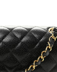 Caviar Quilted Small Double Flap Black