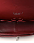 Caviar Quilted Jumbo Double Flap Dark Red