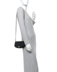 Calfskin Quilted Coco Mail Clutch With Chain Black