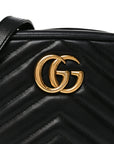 Calfskin Matelasse Mini GG Marmont Chain Shoulder Bag Black