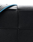 Grained Calfskin Intrecciato Cassette Belt Bag Deep Blue Pool
