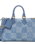 Damier Denim 3D Speedy Bandouliere 30 Denim Blue