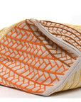 H Canvas Embroidered Poisson Natte Beach Bag Camel Jaune