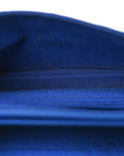 Lambskin Quilted Square Wallet On Chain WOC Blue