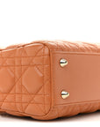 Lambskin Cannage Small Lucky Badges My Lady D1OR Orange