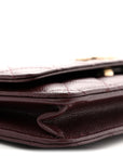 Shiny Caviar Quilted Strass Wallet On Chain WOC Bordeaux