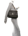 Grained Lambskin Monogram Large Niki Chain Satchel Light Musk