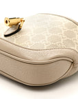 GG Supreme Monogram Textured Dollar Calfskin Mini Jackie 1961 Hobo Beige Mystic White Oatmeal