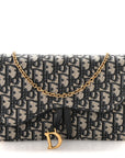 Oblique Saddle Chain Pouch Blue