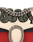Calfskin Crystal Snake Embroidered Mini Dionysus Shoulder Bag Mystic White Hibiscus Red Blue Agata