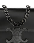 Shiny Calfskin Triomphe Chain Bag Black