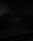 Grain De Poudre Matelasse Chevron Monogram Monochrome Envelope Chain Wallet Black