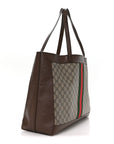 GG Supreme Monogram Web Ophidia Tote Brown