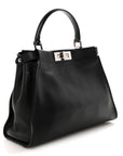 Vitello Seta Snakeskin Crocodile Monster Eyes Medium Peekaboo Iconic Satchel Black Girasole