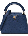 Ostrich Capucines Mini Indigo