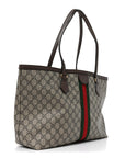 GG Supreme Monogram Medium Ophidia Shopping Tote Brown