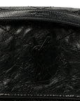 Crinkled Calfskin Matelasse Monogram Baby Niki Chain Satchel Black