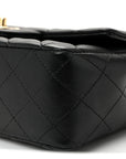 Lambskin Quilted Mini Rectangular Flap Black