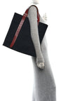 Toile Goeland Vache Hunter Etriviere Shopping Bag Bleu Nuit Rouge H