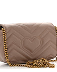 Calfskin Matelasse Super Mini GG Marmont Shoulder Bag Porcelain Rose