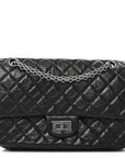 Aged Calfskin Quilted 2.55 Reissue 225 Flap Black