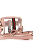 Vinyl Web Mini Ophidia Transparent Shoulder Bag Perfect Pink