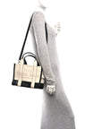 Grained Calfskin Small The Tote Bag Ivory Black