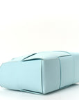 Grained Calfskin Maxi Intrecciato Small Arco Tote Pale Blue