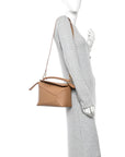 Grained Calfskin Small Puzzle Edge Bag Toffee