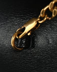 Coated Bark Calfskin Sunset Chain Wallet Black