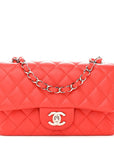 Lambskin Quilted Mini Rectangular Flap Red