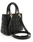 Lambskin Cannage Medium Lady D1OR Black