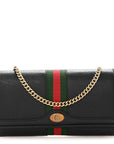 Dollar Calfskin Web Ophidia Wallet On Chain Black
