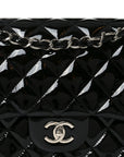 Patent Quilted Jumbo Double Flap Black