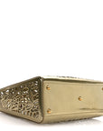 X DAVID WISEMAN Metallic Calfskin Laser Cut Large Lady D1OR Gold